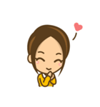 女の子のかわいい仕草と表情（個別スタンプ：37）