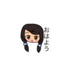 女の子(手描きスタンプ)（個別スタンプ：1）