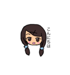 女の子(手描きスタンプ)（個別スタンプ：5）
