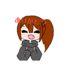ポニーテール女の子スタンプ（個別スタンプ：5）