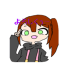 ポニーテール女の子スタンプ（個別スタンプ：8）
