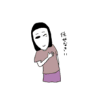 おもしろ白顔女子2（個別スタンプ：1）