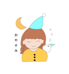 もちもち文鳥と女の子（個別スタンプ：2）