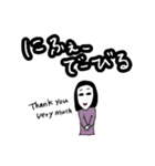 白顔女の子3 沖縄方言と英語（個別スタンプ：3）