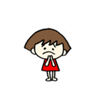 らくがきおかっぱガール（個別スタンプ：3）