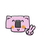 かくばったぴんくコアラ（個別スタンプ：3）