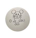 キモカワ！落書きネズミの返事（個別スタンプ：1）