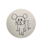 キモカワ！落書きネズミの返事（個別スタンプ：3）