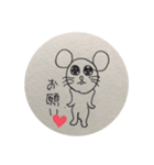 キモカワ！落書きネズミの返事（個別スタンプ：5）