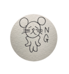 キモカワ！落書きネズミの返事（個別スタンプ：12）