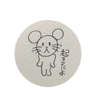 キモカワ！落書きネズミの返事（個別スタンプ：16）