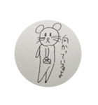 キモカワ！落書きネズミの返事（個別スタンプ：19）