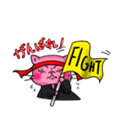 ネコ＋タレ目【ピンク】（個別スタンプ：37）