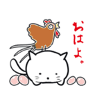 しろふわ猫（個別スタンプ：1）