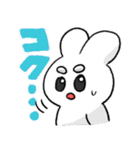 まゆげがふというさぎ（個別スタンプ：1）