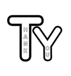 大文字(英語ver.)（個別スタンプ：3）
