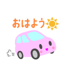 可愛い車【ピンク】（個別スタンプ：10）