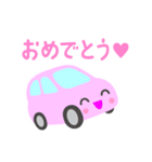 可愛い車【ピンク】（個別スタンプ：29）