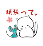 友と歩む しろふわ猫（個別スタンプ：3）