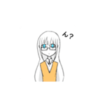 白髪JK＋猫ちゃん（個別スタンプ：4）