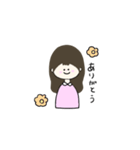 ピンクの鼻の女の子（個別スタンプ：1）