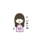 ピンクの鼻の女の子（個別スタンプ：2）