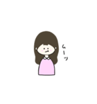 ピンクの鼻の女の子（個別スタンプ：3）