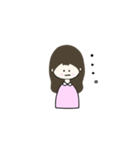ピンクの鼻の女の子（個別スタンプ：4）