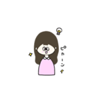 ピンクの鼻の女の子（個別スタンプ：5）