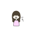 ピンクの鼻の女の子（個別スタンプ：6）