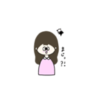 ピンクの鼻の女の子（個別スタンプ：7）