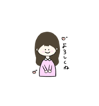 ピンクの鼻の女の子（個別スタンプ：8）