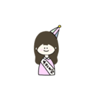 ピンクの鼻の女の子（個別スタンプ：14）