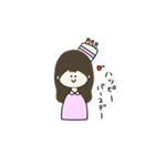 ピンクの鼻の女の子（個別スタンプ：15）