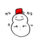 兎とゆきだるまのスタンプ（個別スタンプ：11）