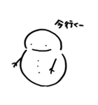 兎とゆきだるまのスタンプ（個別スタンプ：16）