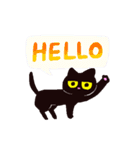 シンプル黒猫スタンプ（個別スタンプ：1）