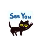 シンプル黒猫スタンプ（個別スタンプ：2）