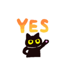 シンプル黒猫スタンプ（個別スタンプ：6）