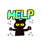 シンプル黒猫スタンプ（個別スタンプ：19）