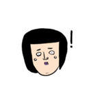 黒髪フェイスであいさつしようよ（個別スタンプ：1）