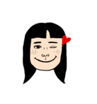 黒髪フェイスであいさつしようよ（個別スタンプ：3）