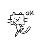 Happy 四角い猫（個別スタンプ：21）