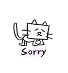 Happy 四角い猫（個別スタンプ：23）