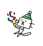 Happy 四角い猫（個別スタンプ：28）