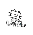 Happy 四角い猫（個別スタンプ：36）