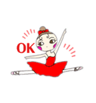 リボンの女の子バレリーナ（個別スタンプ：6）