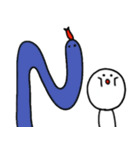 頭のねじがとんだ人と鳥。（個別スタンプ：4）