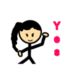 棒人間スタンプ(女の子)（個別スタンプ：9）