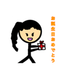 棒人間スタンプ(女の子)（個別スタンプ：11）